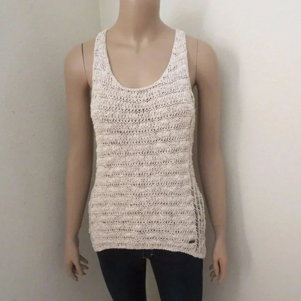 Abercrombie Open Stitch Knit Shine Tank Top XS